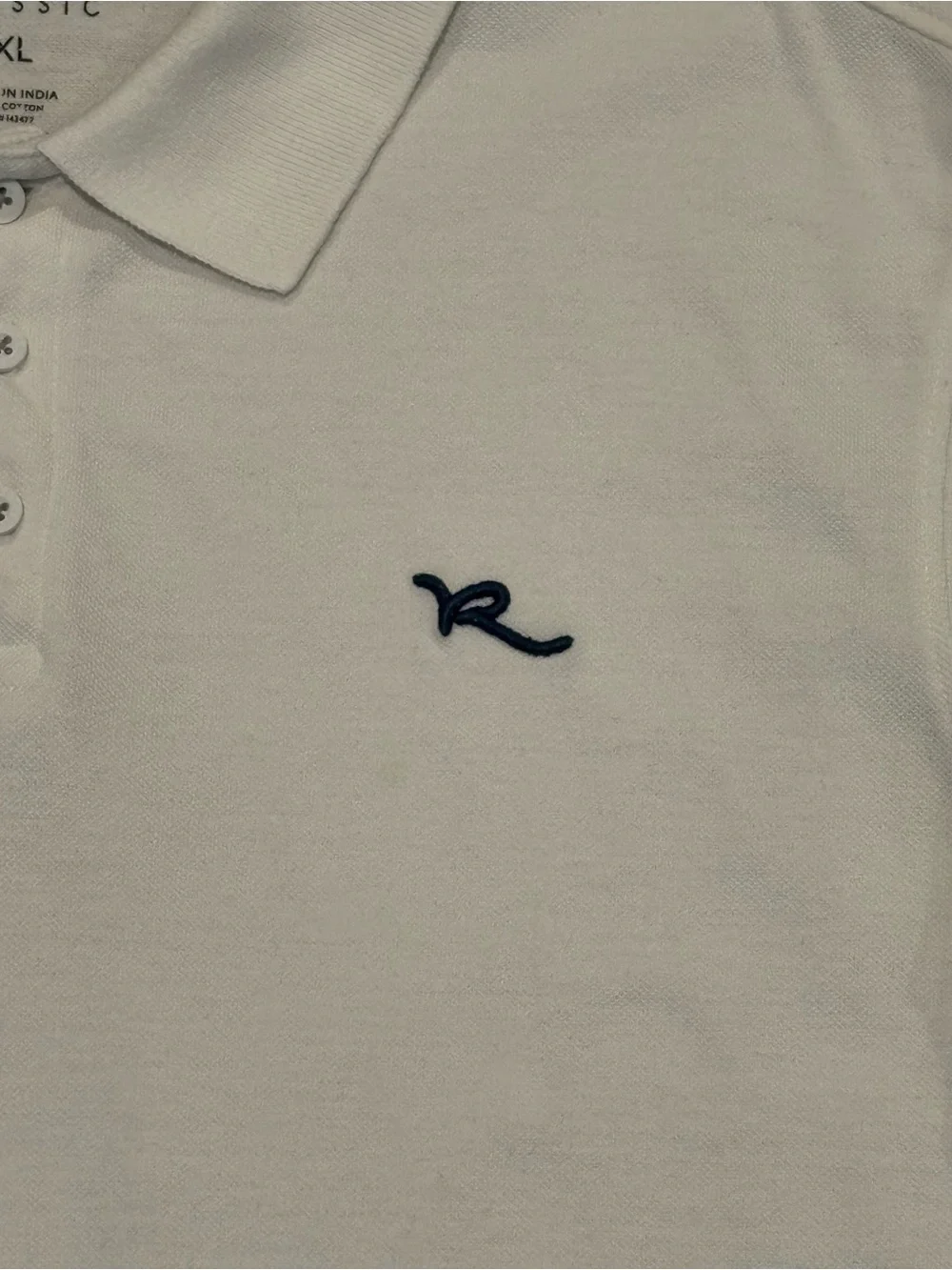 Rocawear White Polo with Navy Logo Accent